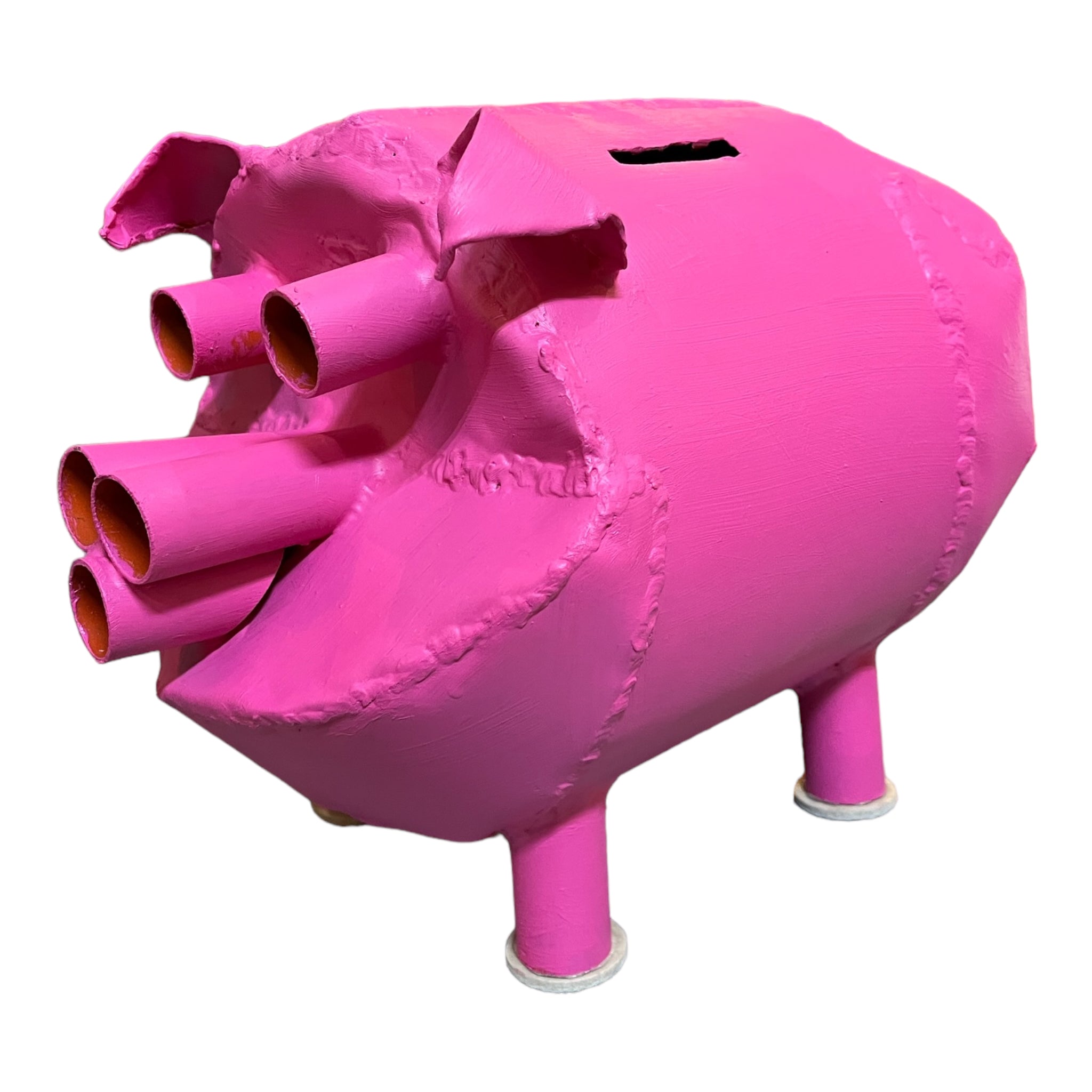 Custom Made Metal Pink Piggy Bank