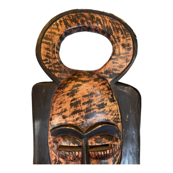 Carved Wooden Tribal Mask Wall Decor