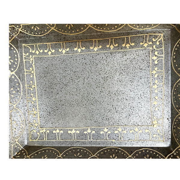 Rustic Metal Tray W/ Wooden Handles