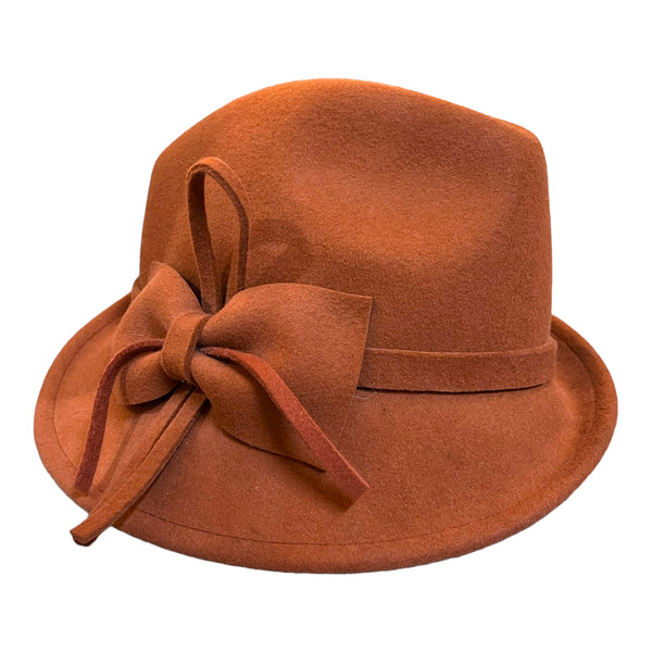 Ladies Burnt Orange 100% Wool Hat