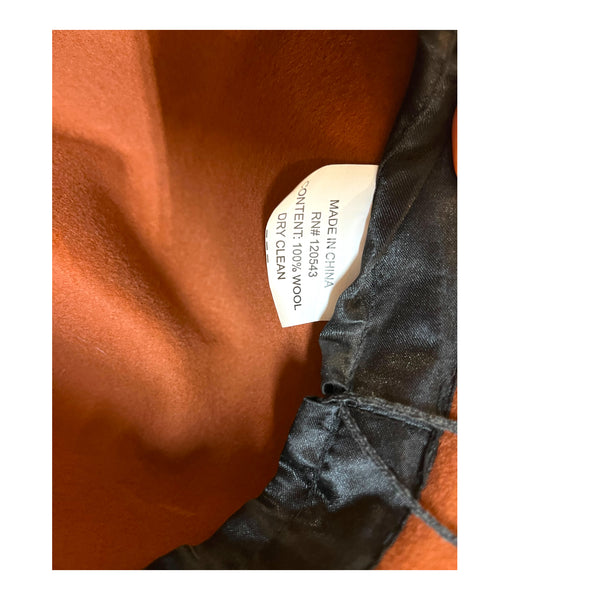Ladies Burnt Orange 100% Wool Hat