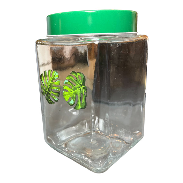 Monstera Glass Canister