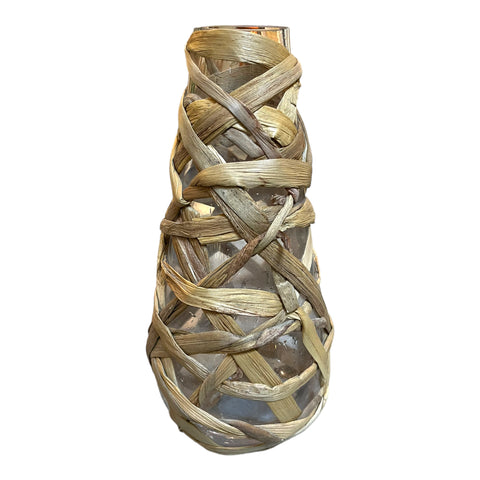 Seagrass Wrapped Glass Vase