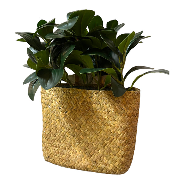 Artificial Hanging Whicker Basket Plant