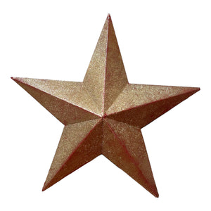 Sparkly Gold/ Red Metal Star
