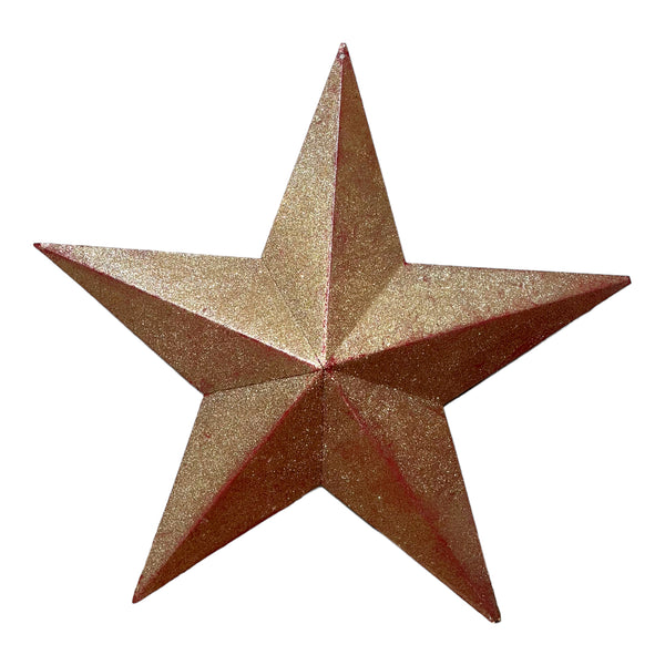 Sparkly Gold/ Red Metal Star