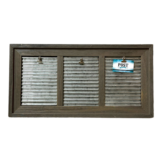 Metal Barn Tin Wooden Border Wall Decor Plaque