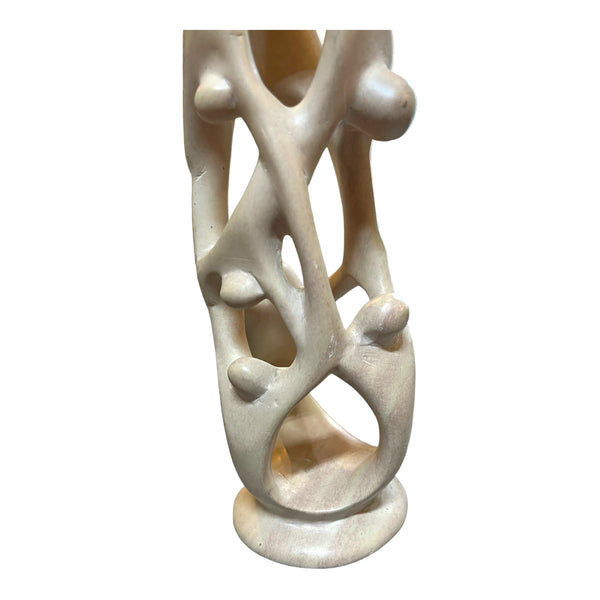 Kenyan Hand Carved Natural Soapstone Family Sculpture
