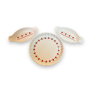 Apple Pie Dish And 2 Serving Dishes