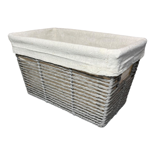 Small Gray Woven Twisted Basket