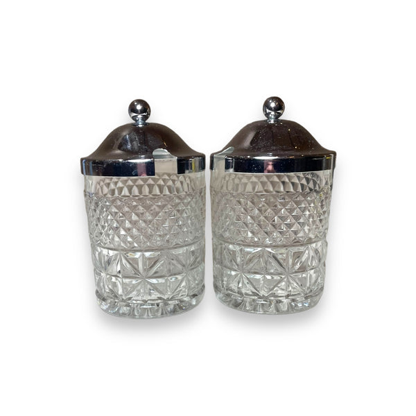 Set Of 2 Crystal Jelly Jars