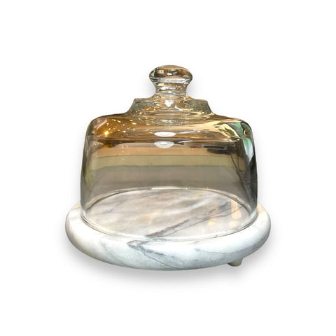 White Marble And Glass Cloche
