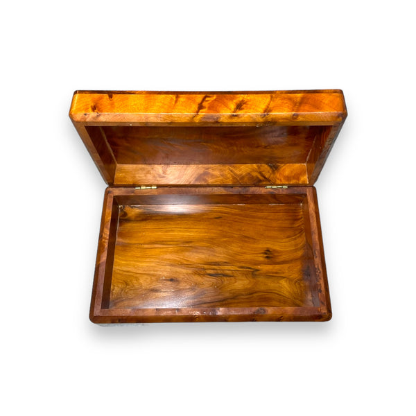 Carved Burlwood Rectangular Box