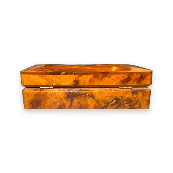 Carved Burlwood Rectangular Box