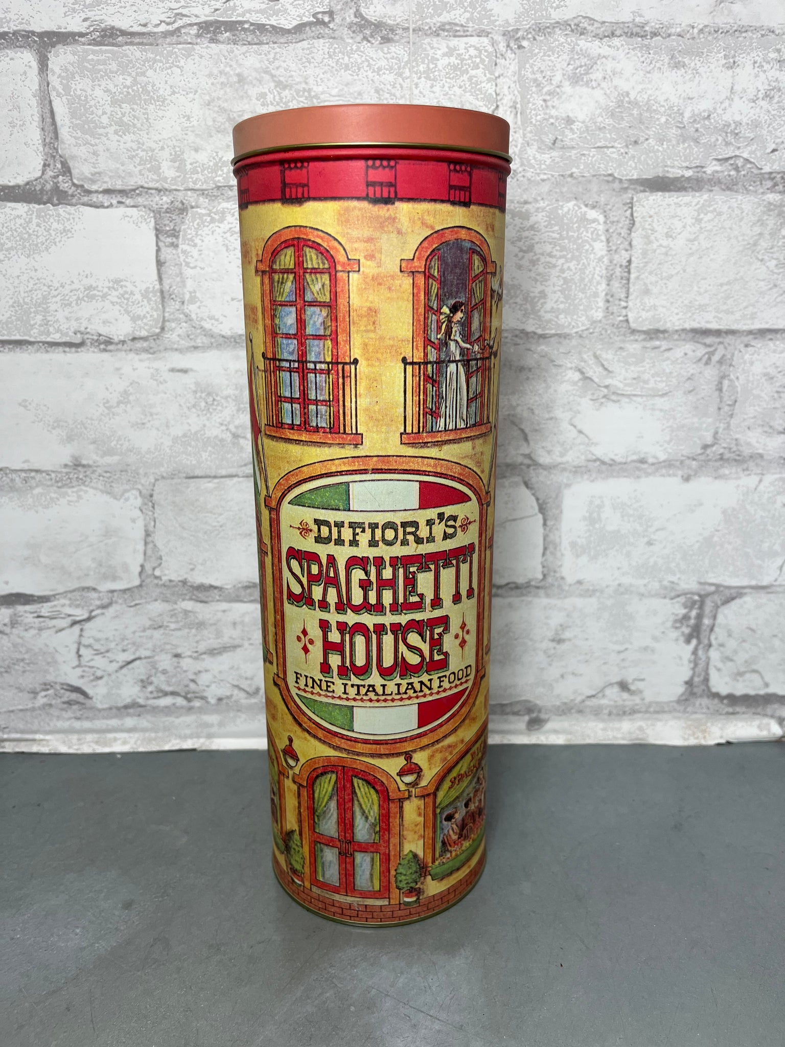 Spaghetti House Tall Pasta Tin Canister