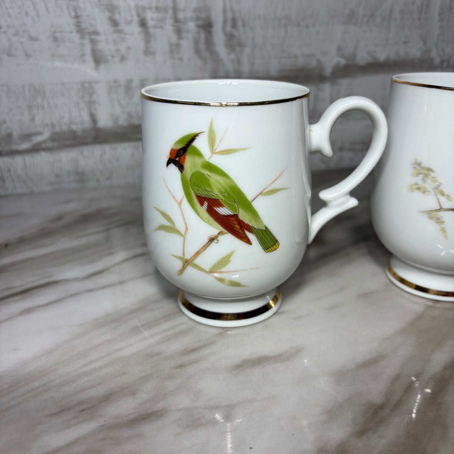 Vintage Royalton Bird Porcelain Mugs Set