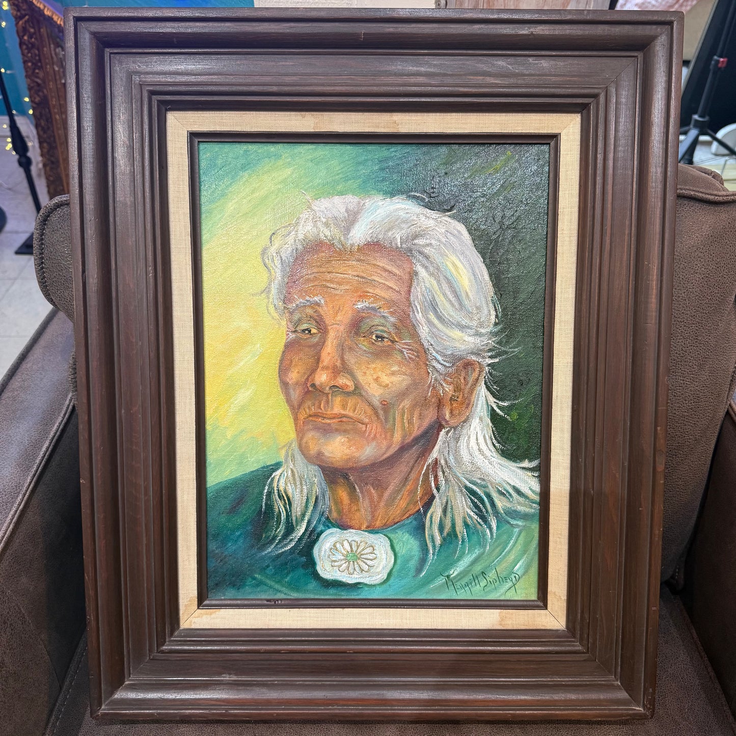 Original Native American Oil Painting