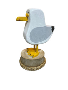 Carved Wood Seagull Bird