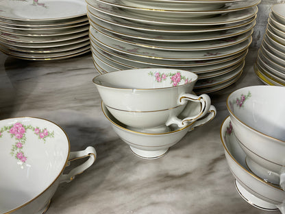 Vintage Rosalinda Heinrich (H&Co) Selb Bavaria Porcelain Dinnerware China Set