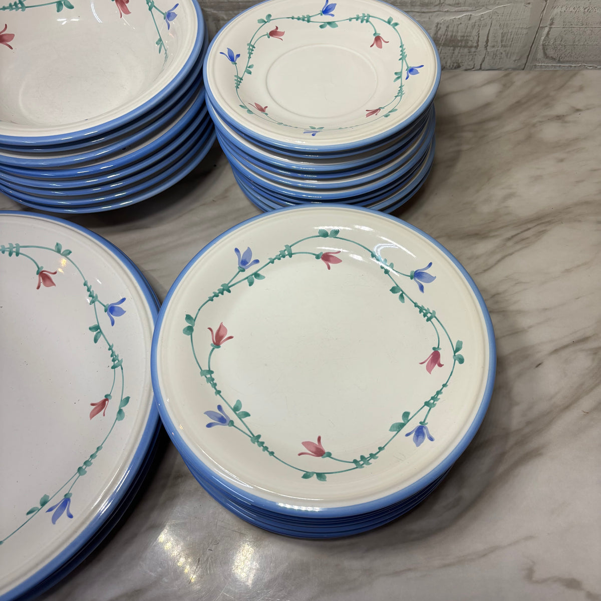 Vintage Savoir Vivre Portofino Blue Stoneware Dinnerware Set