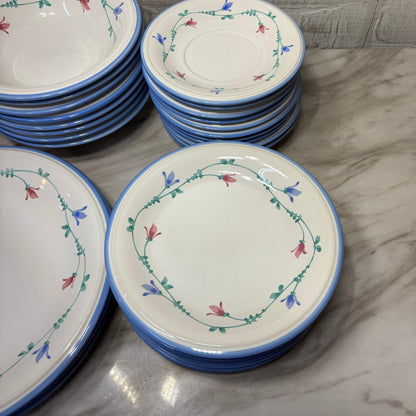 Vintage Savoir Vivre Portofino Blue Stoneware Dinnerware Set