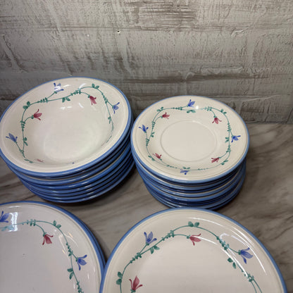 Vintage Savoir Vivre Portofino Blue Stoneware Dinnerware Set