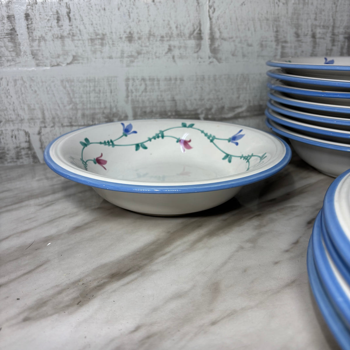 Vintage Savoir Vivre Portofino Blue Stoneware Dinnerware Set