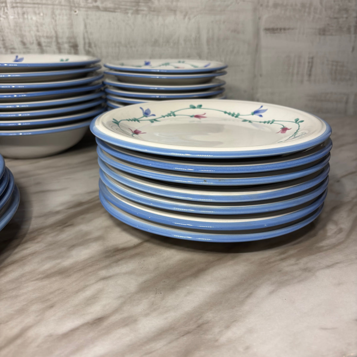 Vintage Savoir Vivre Portofino Blue Stoneware Dinnerware Set