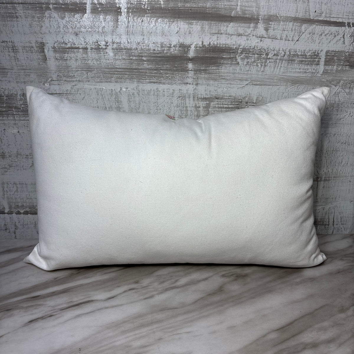 White Floral and Bird Lumbar Pillow with Zipper
