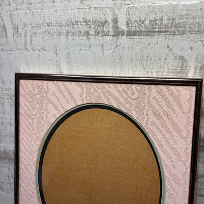 Vintage Pink Matted Oval Picture Frame