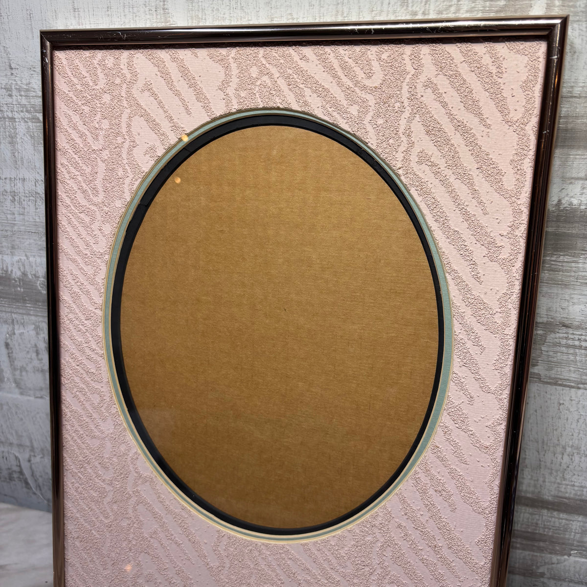 Vintage Pink Matted Oval Picture Frame