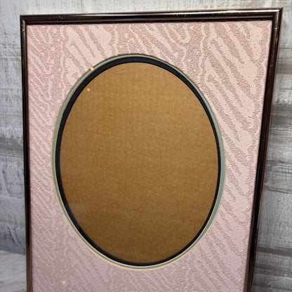 Vintage Pink Matted Oval Picture Frame