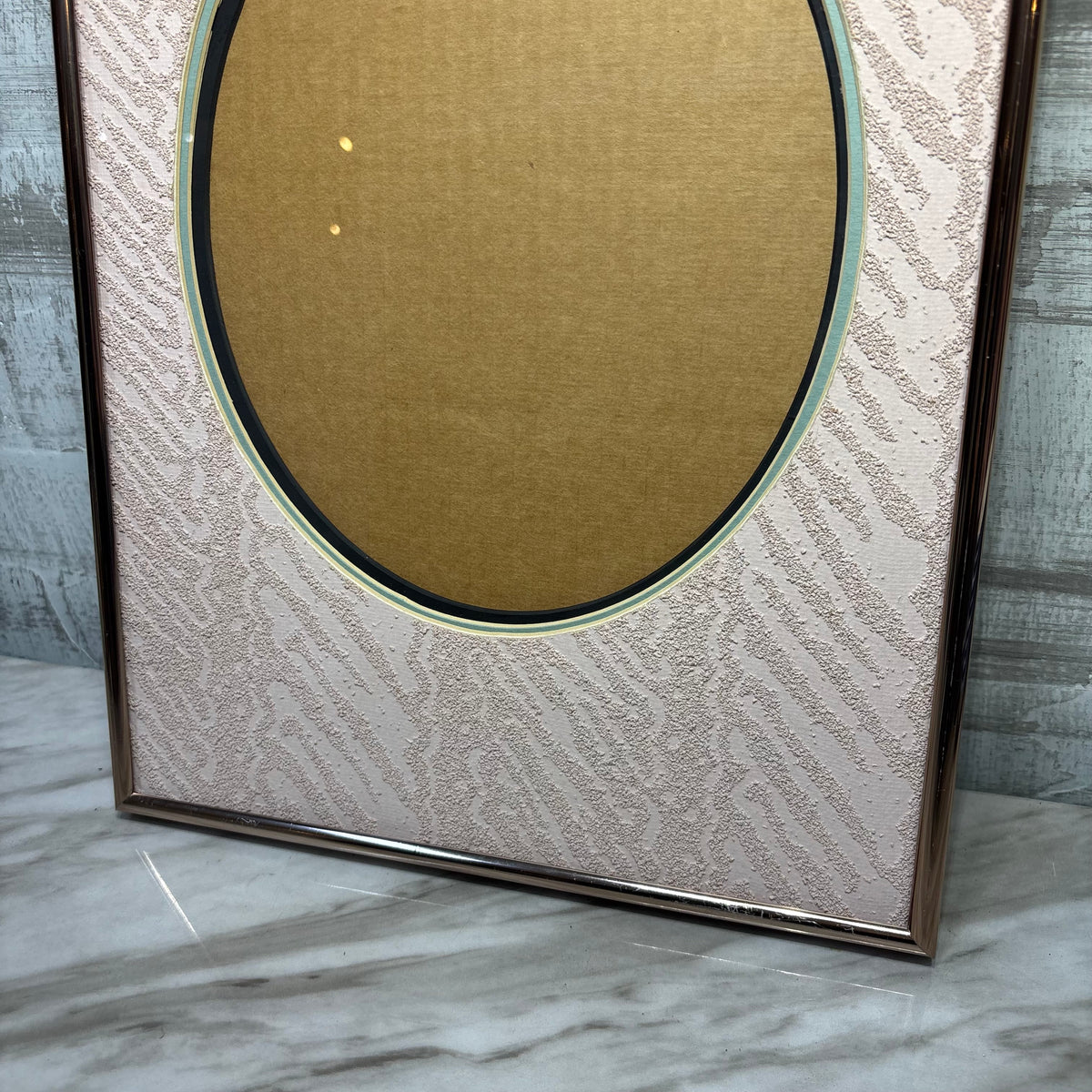 Vintage Pink Matted Oval Picture Frame
