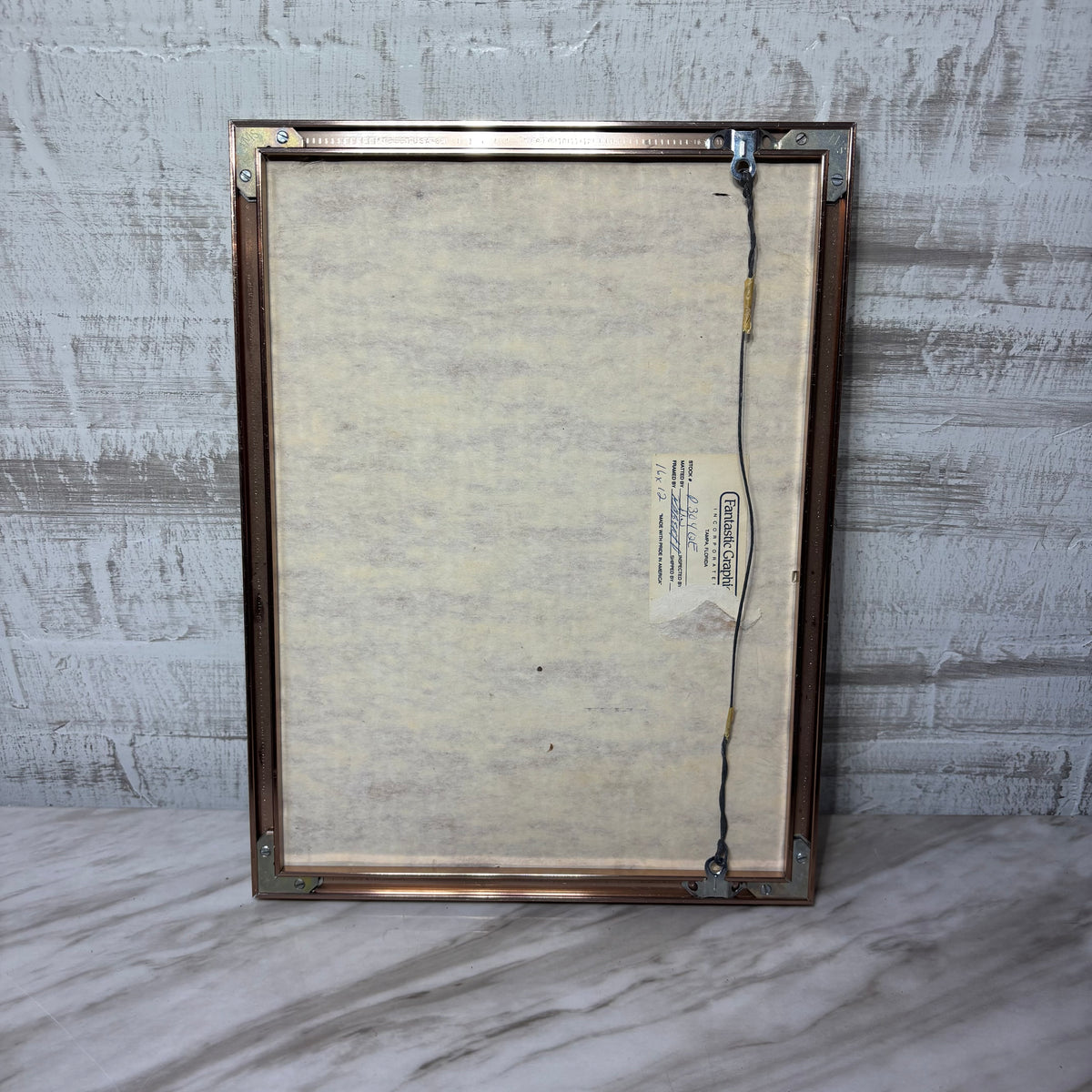 Vintage Pink Matted Oval Picture Frame