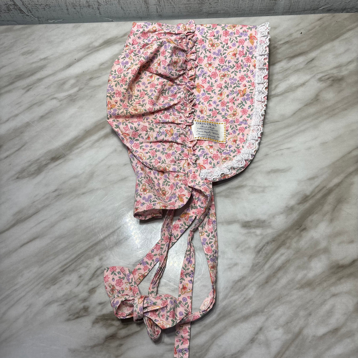 Pink Floral Handmade Bonnet