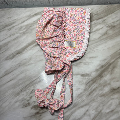 Pink Floral Handmade Bonnet