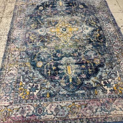Medallion Blue And Pink Area Rug