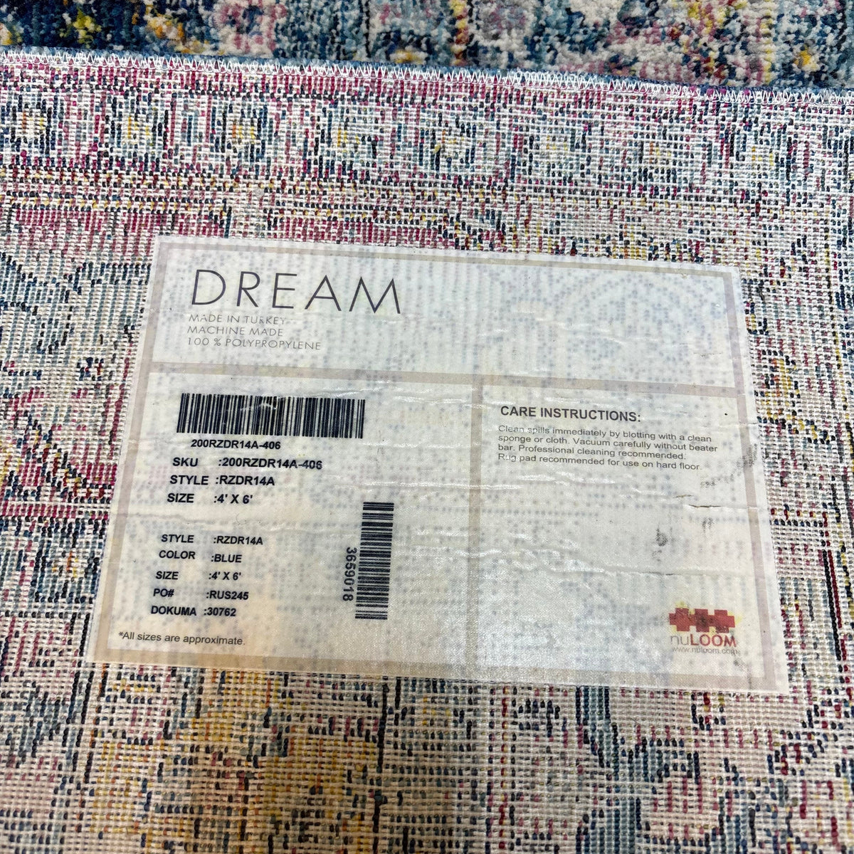 Medallion Blue And Pink Area Rug