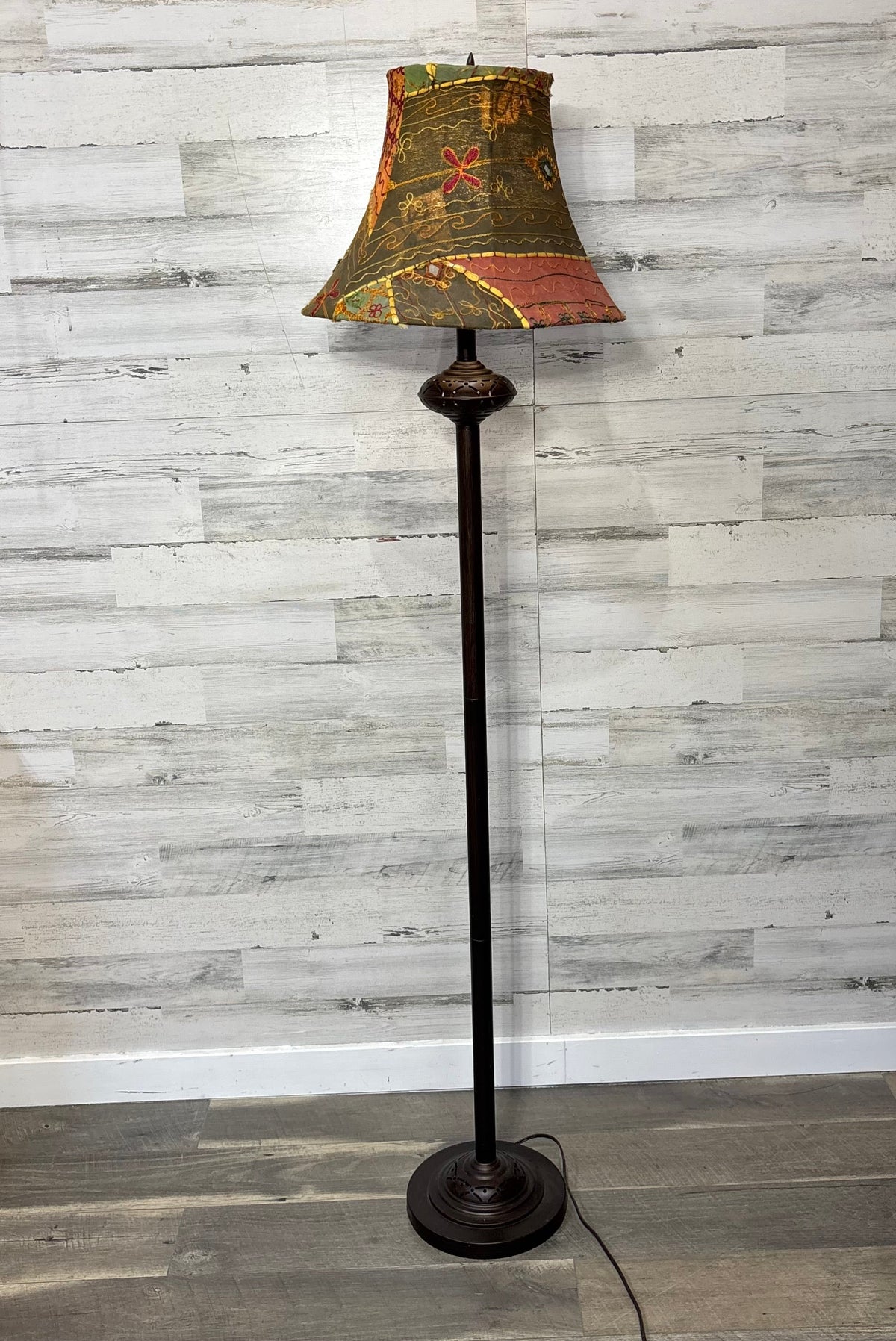 Vintage Style Metal Patchwork Floor Lamp