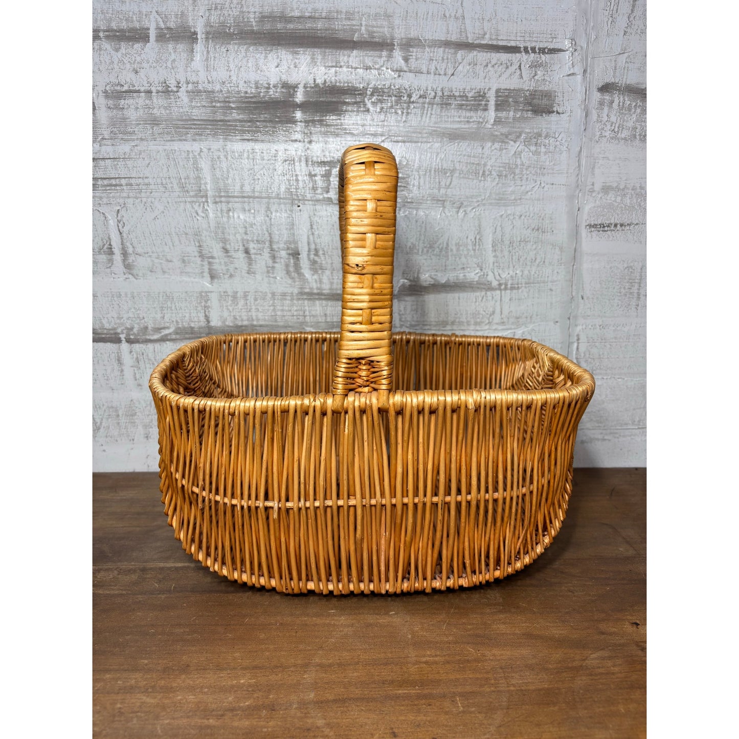 Vintage Wicker Rectangular Basket