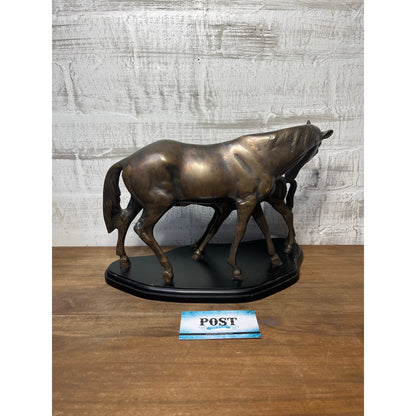 Vintage Bronze Mare And Foal Sculpture