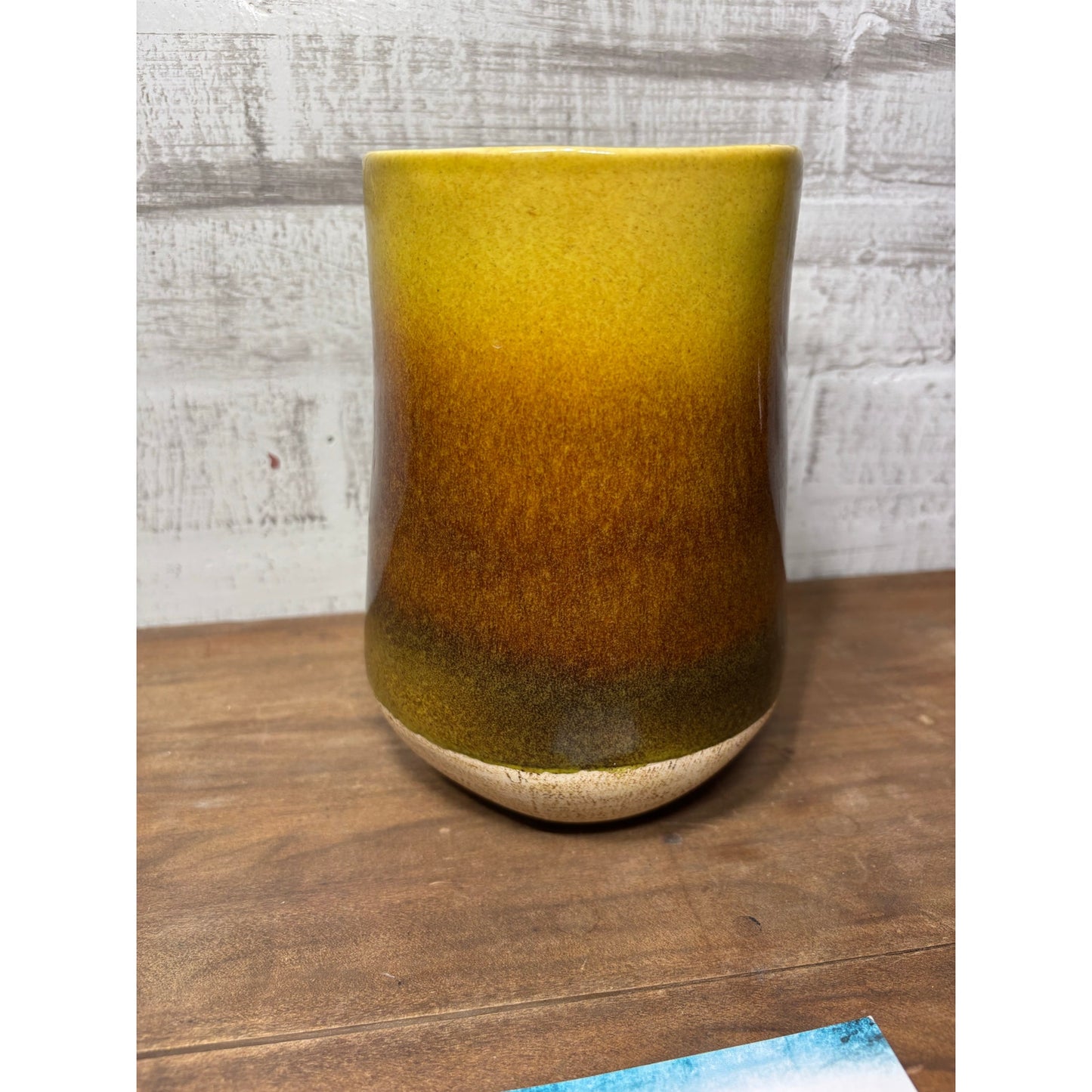 Ombré Glazed Clay Vase