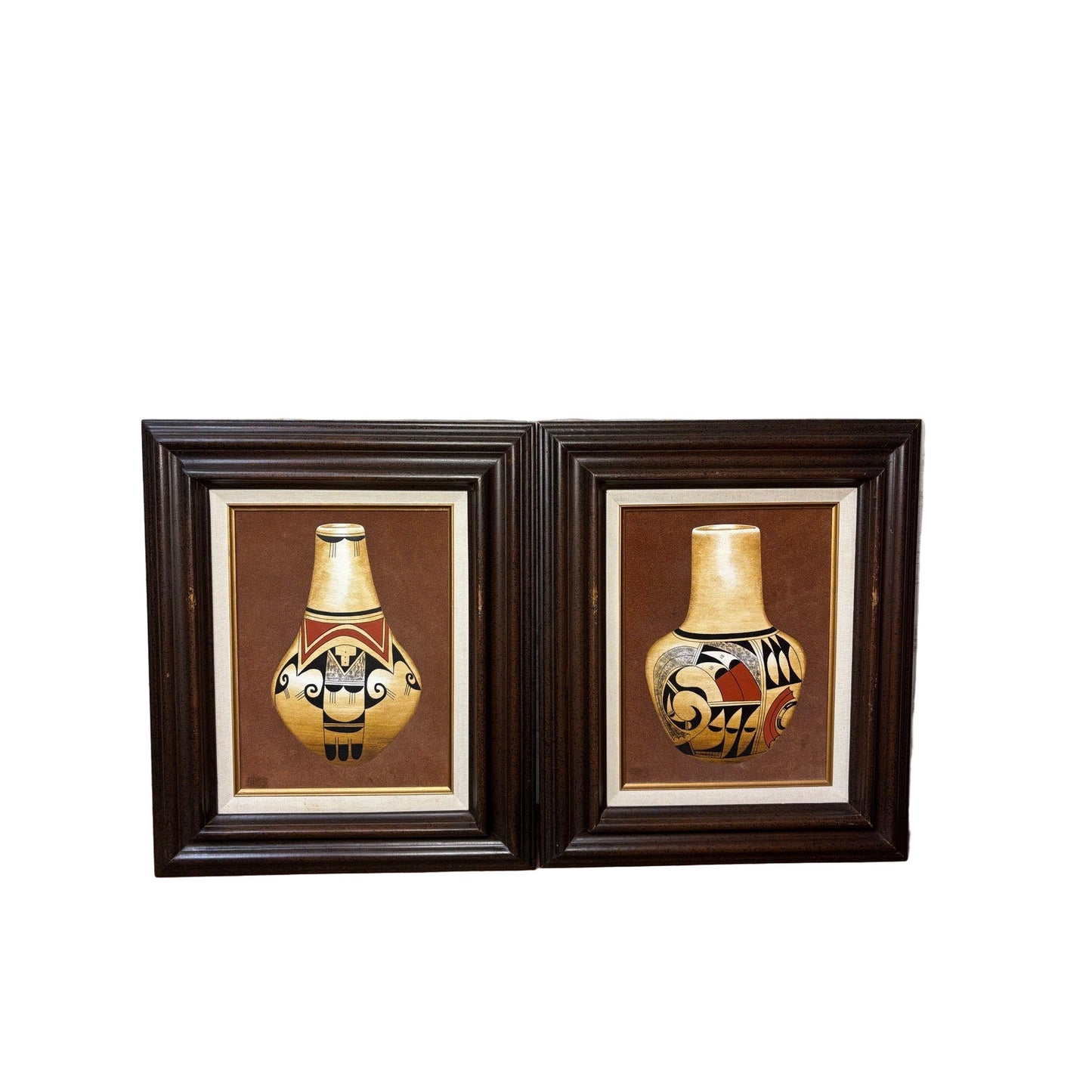 Erv Johnson Hopi Acoma Pottery Acrylic Painting Set Aztec Tribal