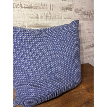 Oversized Blue Waffle Pattern Pillow
