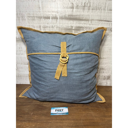 Blue And Burlap Decorative Throw Pillow