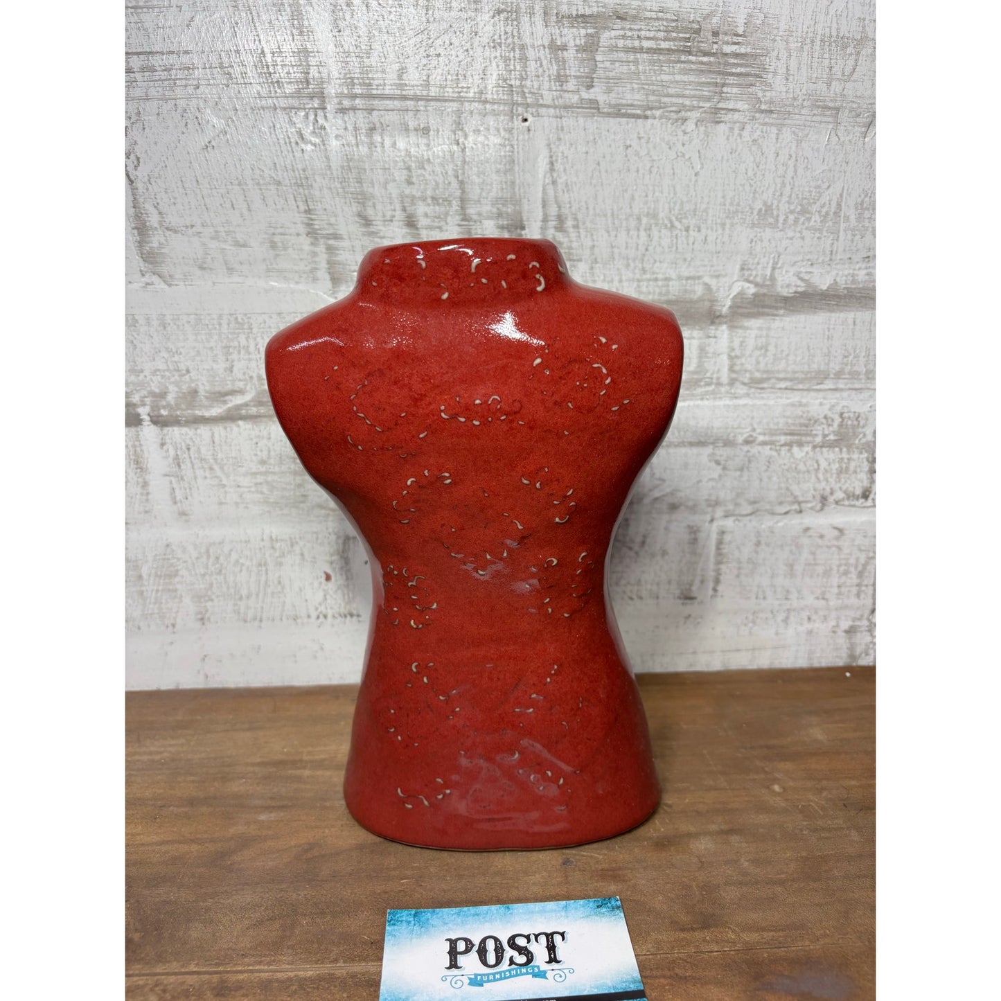 Large Red Asian Shirt Vase