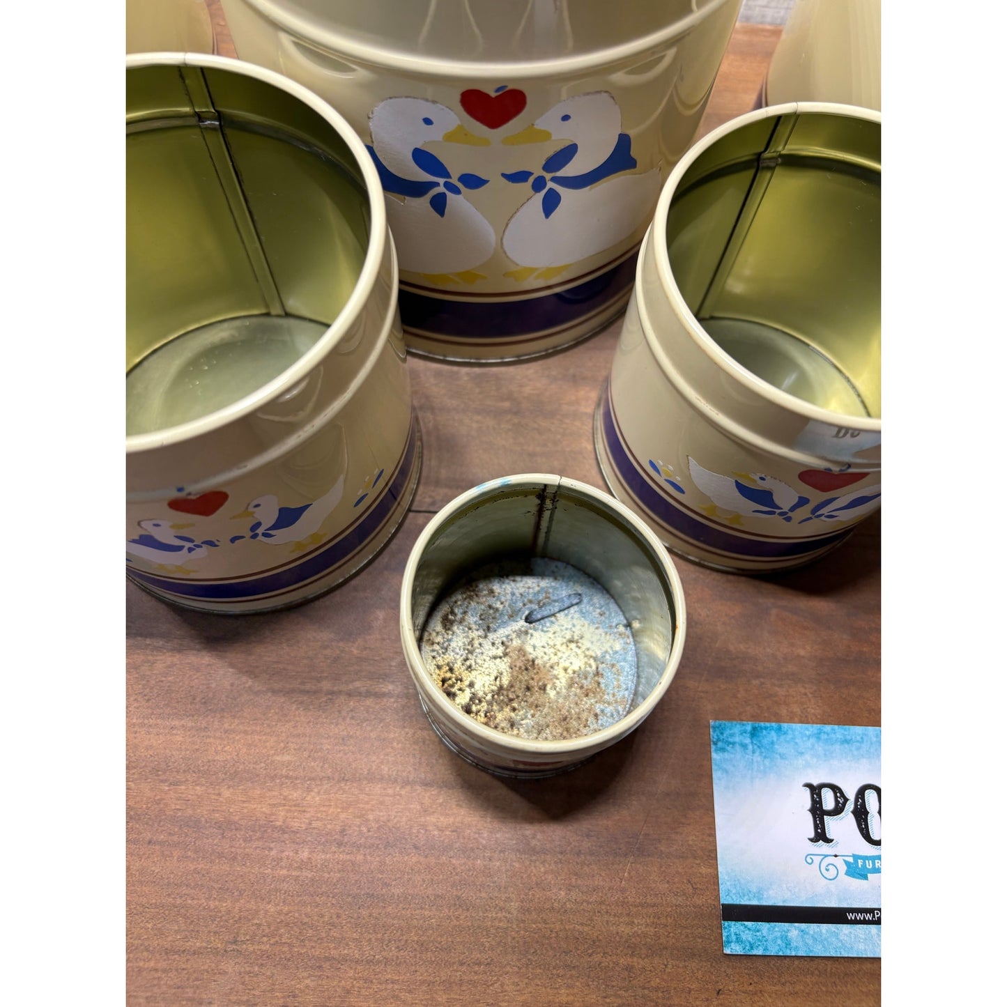 Vintage Goose Tin Nesting Canisters Set Of 8