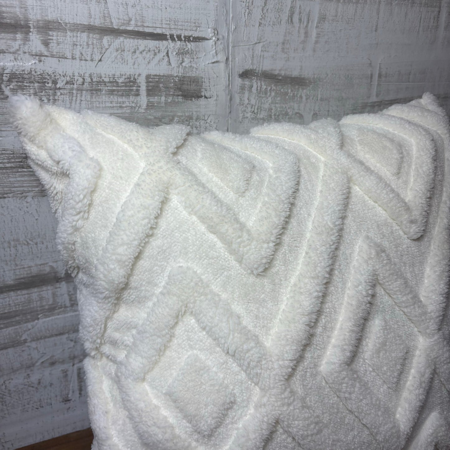 White Diamond Geometric Throw Pillow