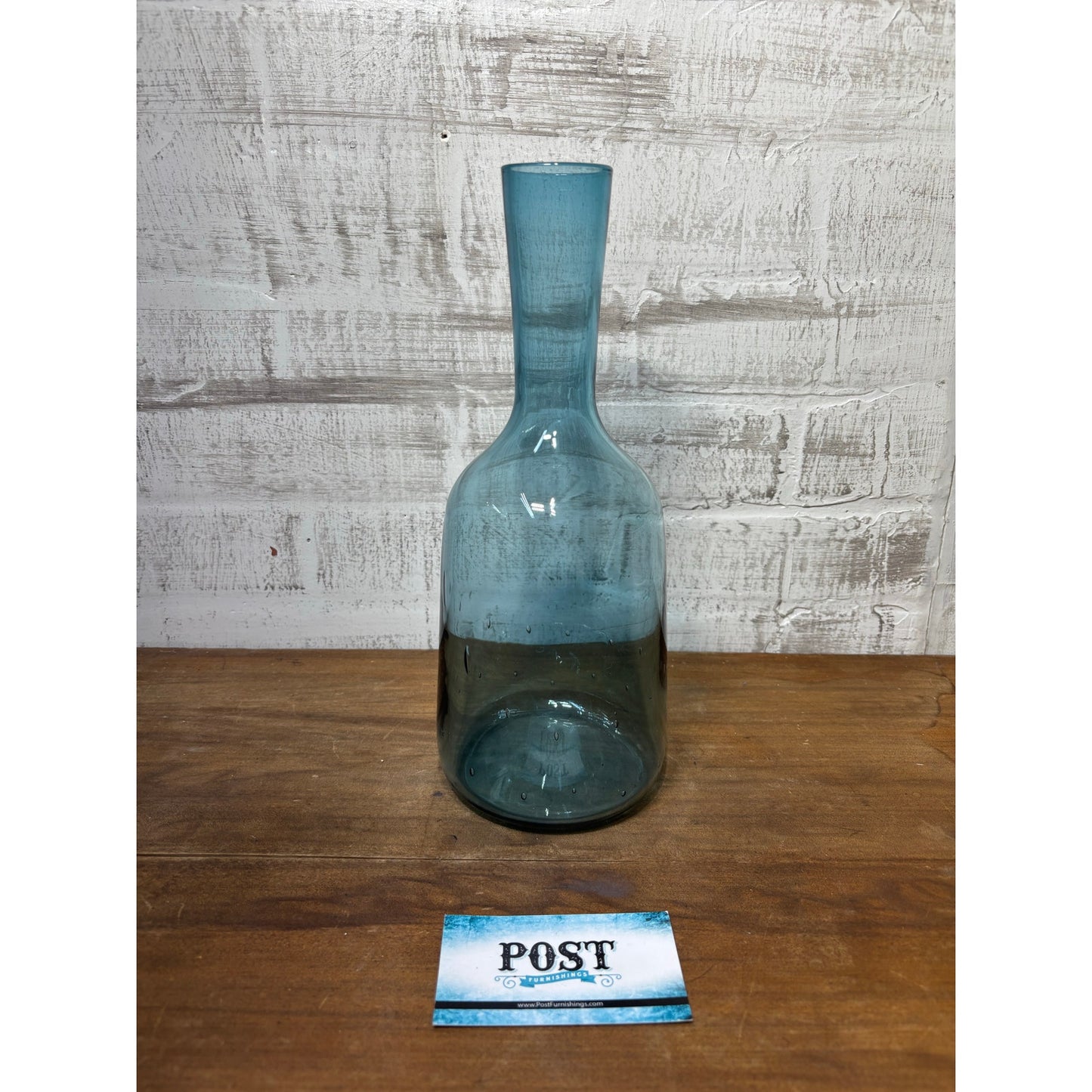 Hand Blown Blue Glass Vase