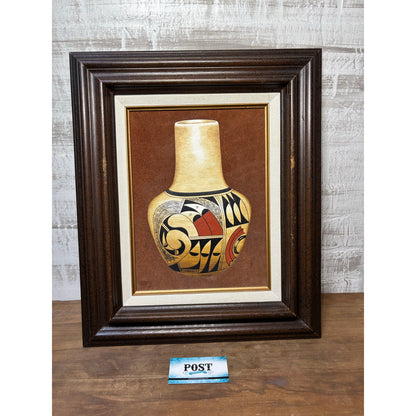 Erv Johnson Hopi Acoma Pottery Acrylic Painting Set Aztec Tribal